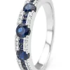 Witgouden ring, 0.69 ct blauwe saffier, Majestic