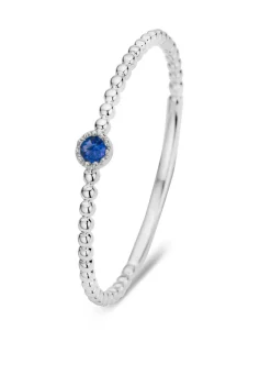 Witgouden ring, 0.05 ct blauwe saffier, Joy