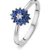 Witgouden ring, 0.29 ct blauwe saffier, Majestic