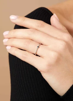 Witgouden ring, 0.05 ct blauwe saffier, Joy