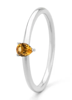 Witgouden ring, 0.14 ct citrien, Joy