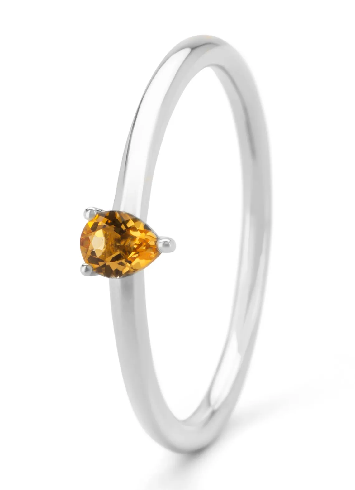 Witgouden ring, 0.14 ct citrien, Joy