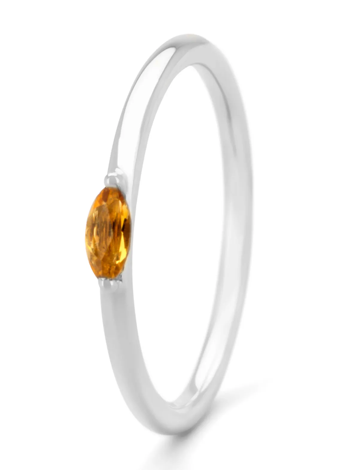 Witgouden ring, 0.12 ct citrien, Joy