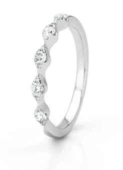 Witgouden ring, 0.24 ct diamant, Caviar