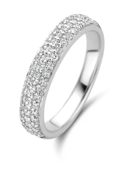 Witgouden ring, 0.45 ct diamant, Caviar