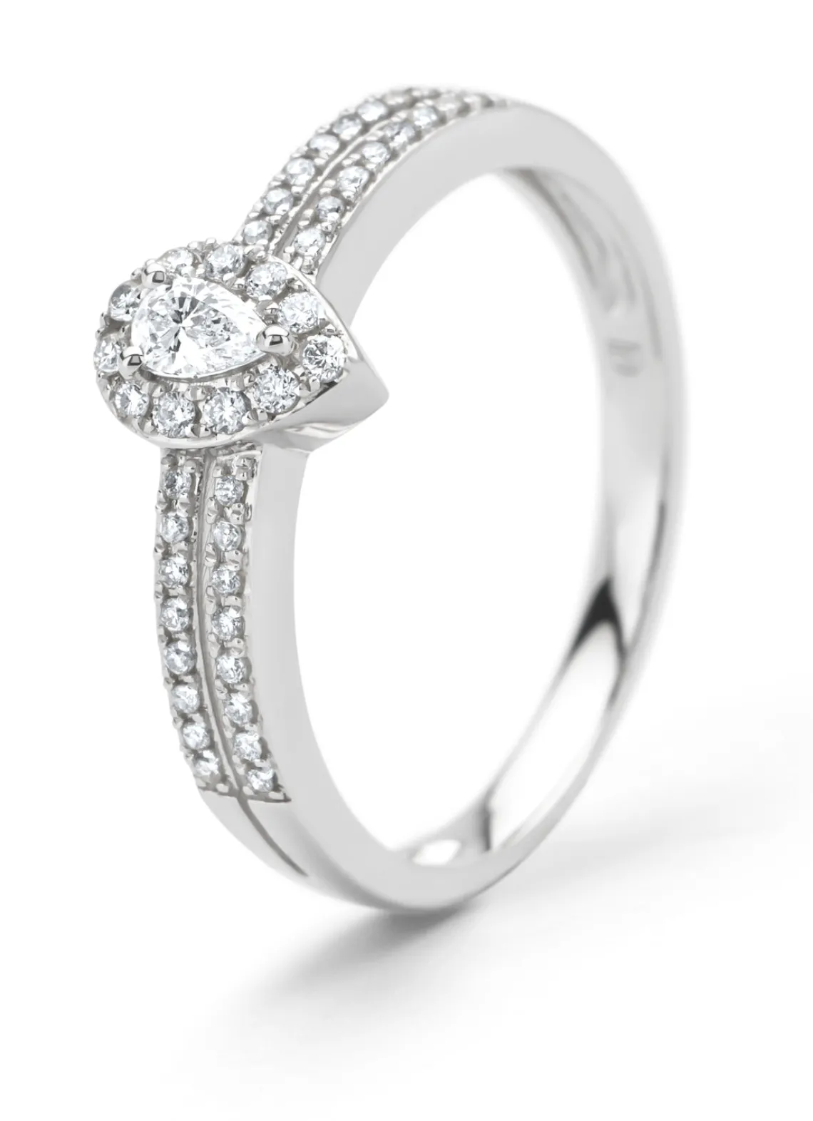 Witgouden ring, 0.25 ct diamant, Petite Romance