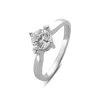 Witgouden ring, 0.70 ct diamant, Hearts & Arrows