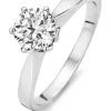 Witgouden ring, 1.07 ct diamant, Solitair