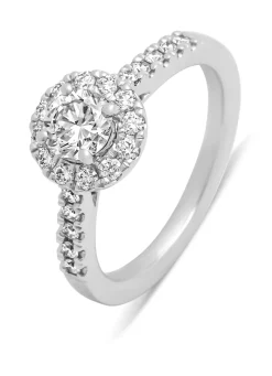 Witgouden ring, 0.97 ct diamant, Solitair