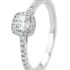 Witgouden ring, 0.55 ct diamant, Hearts & Arrows
