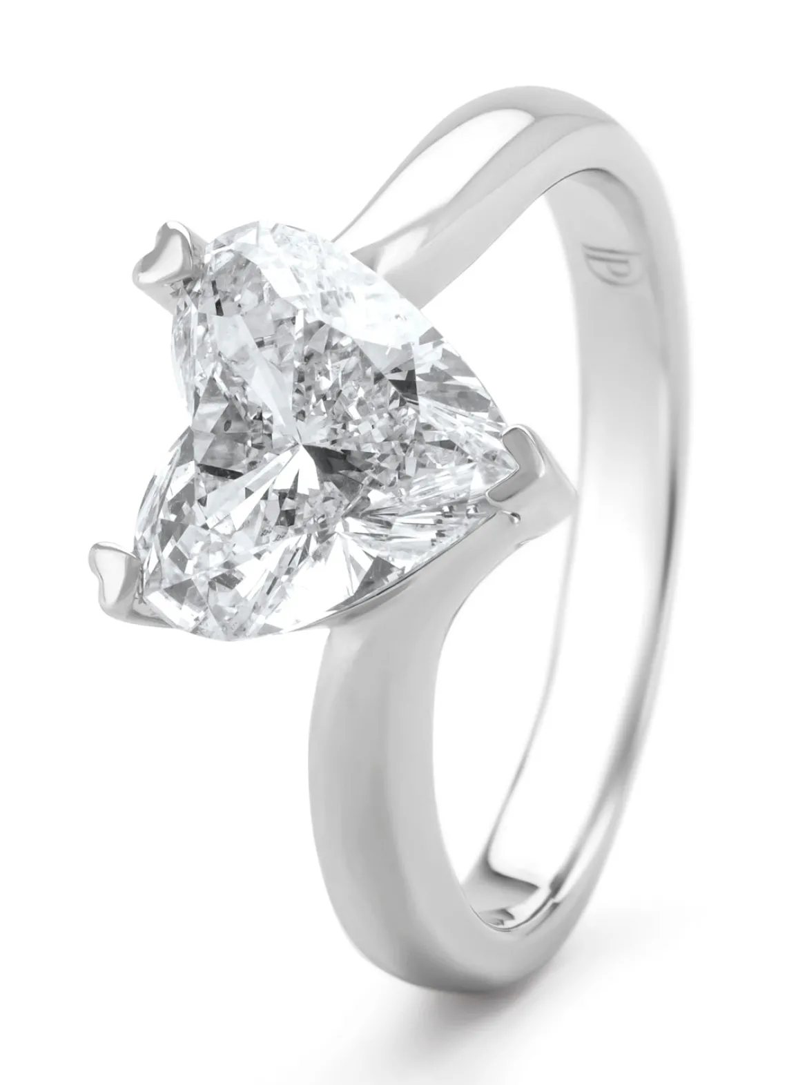 Witgouden ring, 2.15 ct diamant, Solitair