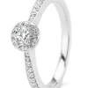 Witgouden ring, 0.24 ct diamant, Solitair