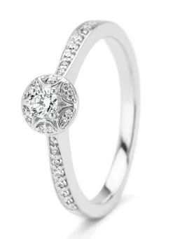 Witgouden ring, 0.24 ct diamant, Solitair