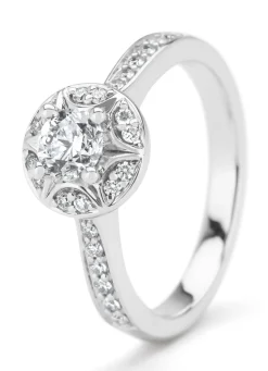 Witgouden ring, 0.71 ct diamant, Solitair