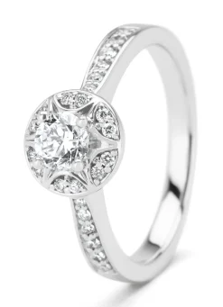 Witgouden ring, 0.57 ct diamant, Solitair