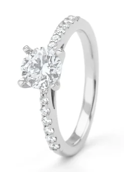 Witgouden ring, 1.25 ct diamant, Solitair