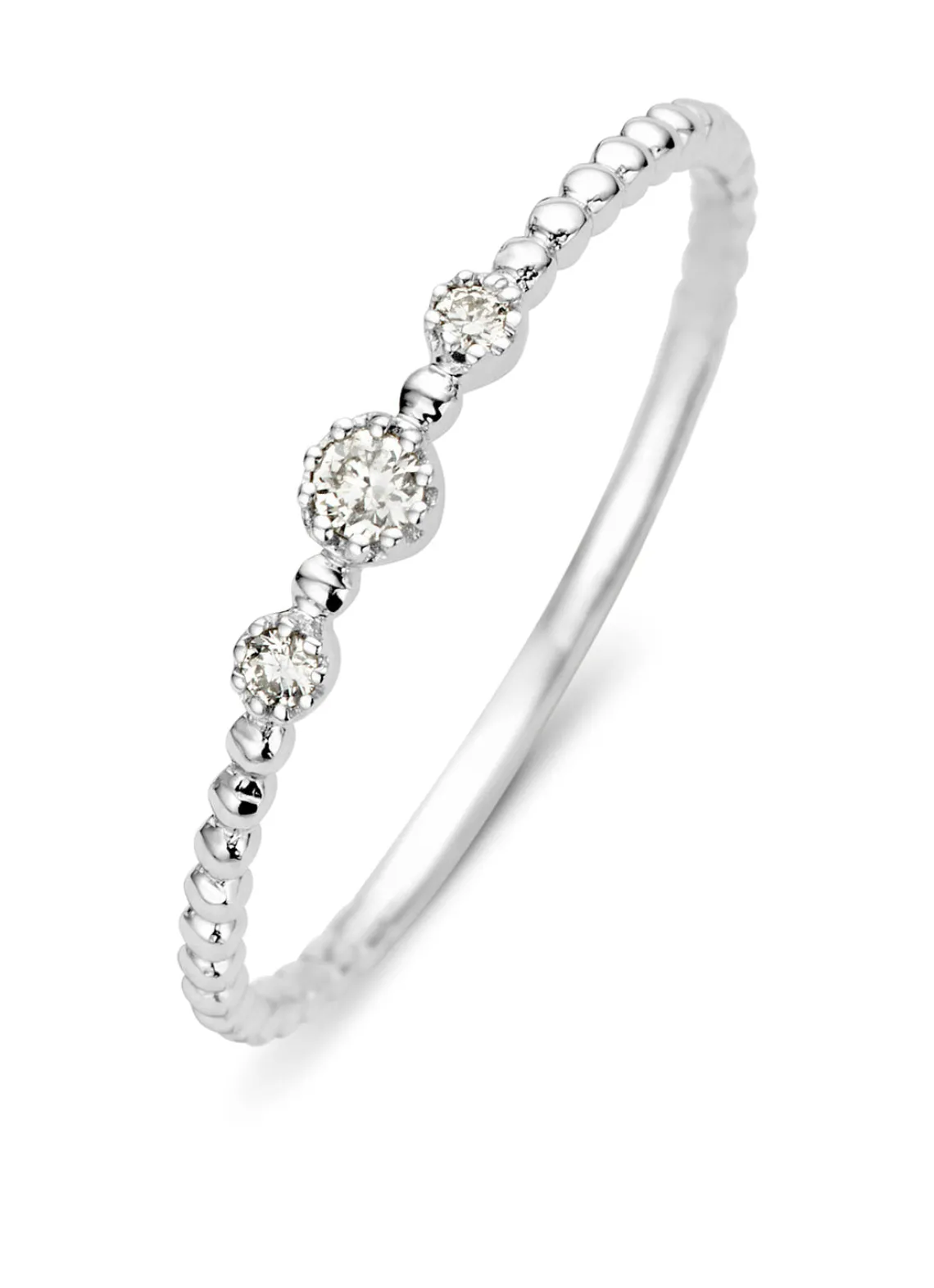 Witgouden ring, 0.07 ct diamant, Joy