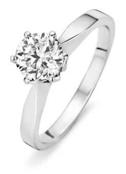 Witgouden ring, 2.04 ct diamant, Solitair