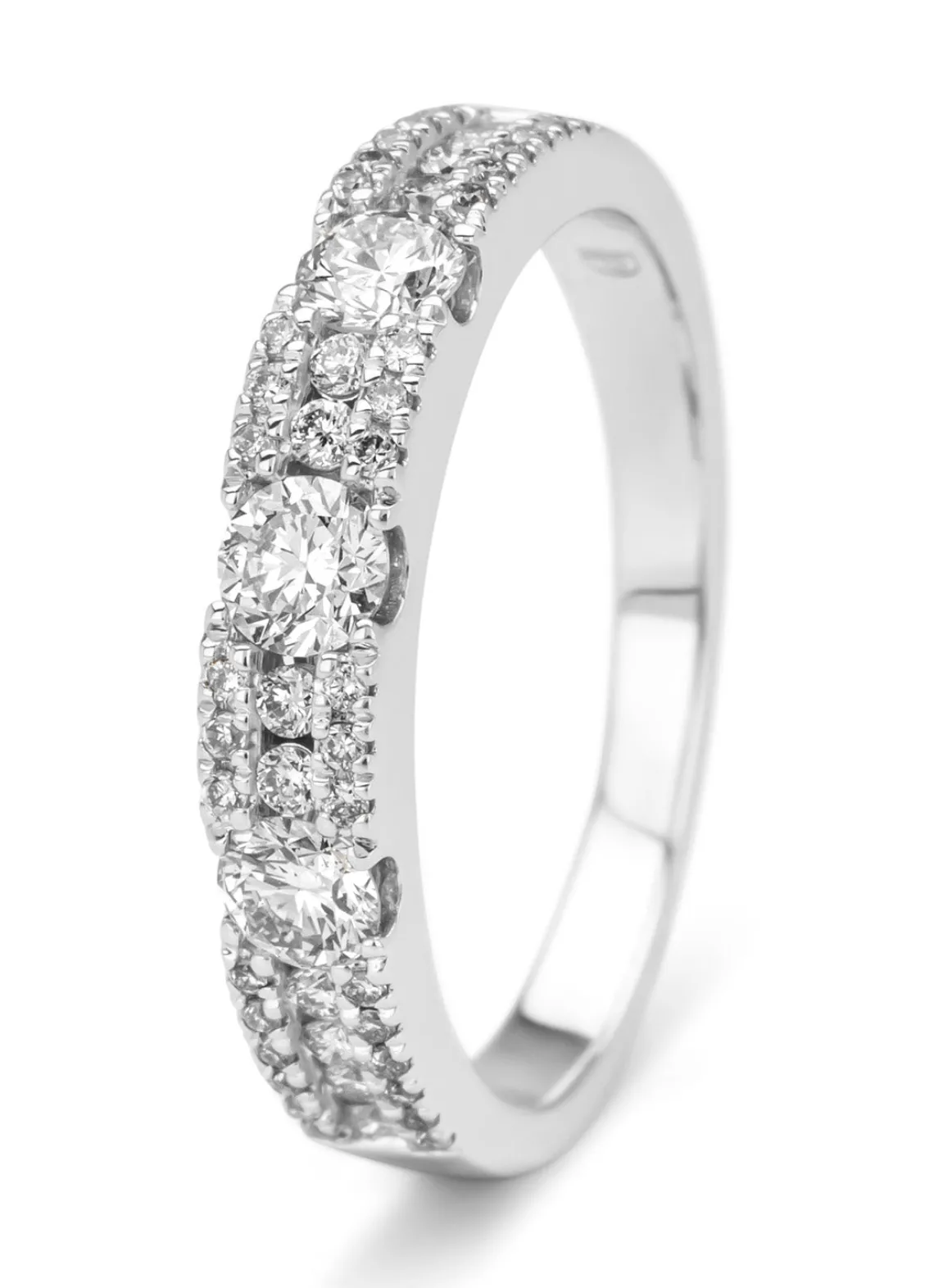 Witgouden ring, 0.70 ct diamant, Majestic