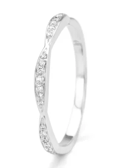 Witgouden ring, 0.09 ct diamant, Ensemble