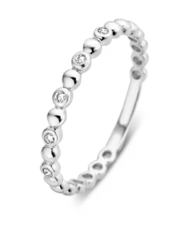 Witgouden ring, 0.05 ct diamant, Ensemble