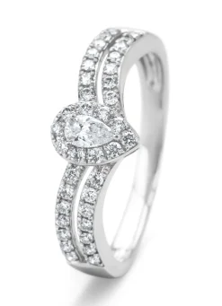 Witgouden ring, 0.38 ct diamant, Petite Romance