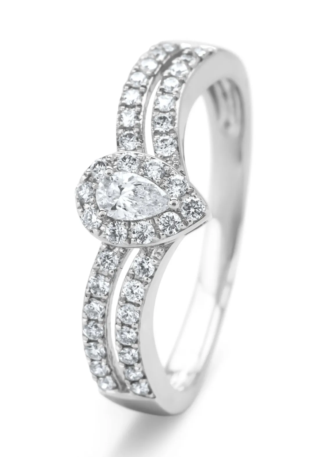 Witgouden ring, 0.38 ct diamant, Petite Romance