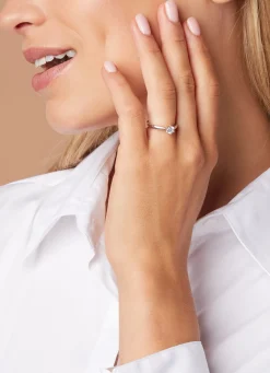 Witgouden ring, 0.50 ct diamant, Hearts & Arrows