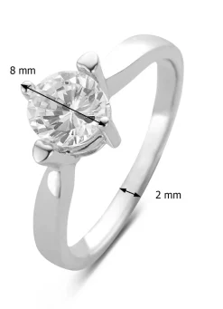 Witgouden ring, 1.24 ct diamant, Hearts & Arrows