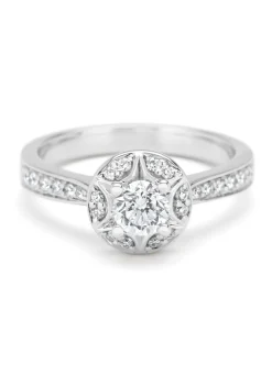 Witgouden ring, 0.71 ct diamant, Solitair