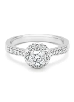 Witgouden ring, 0.57 ct diamant, Solitair