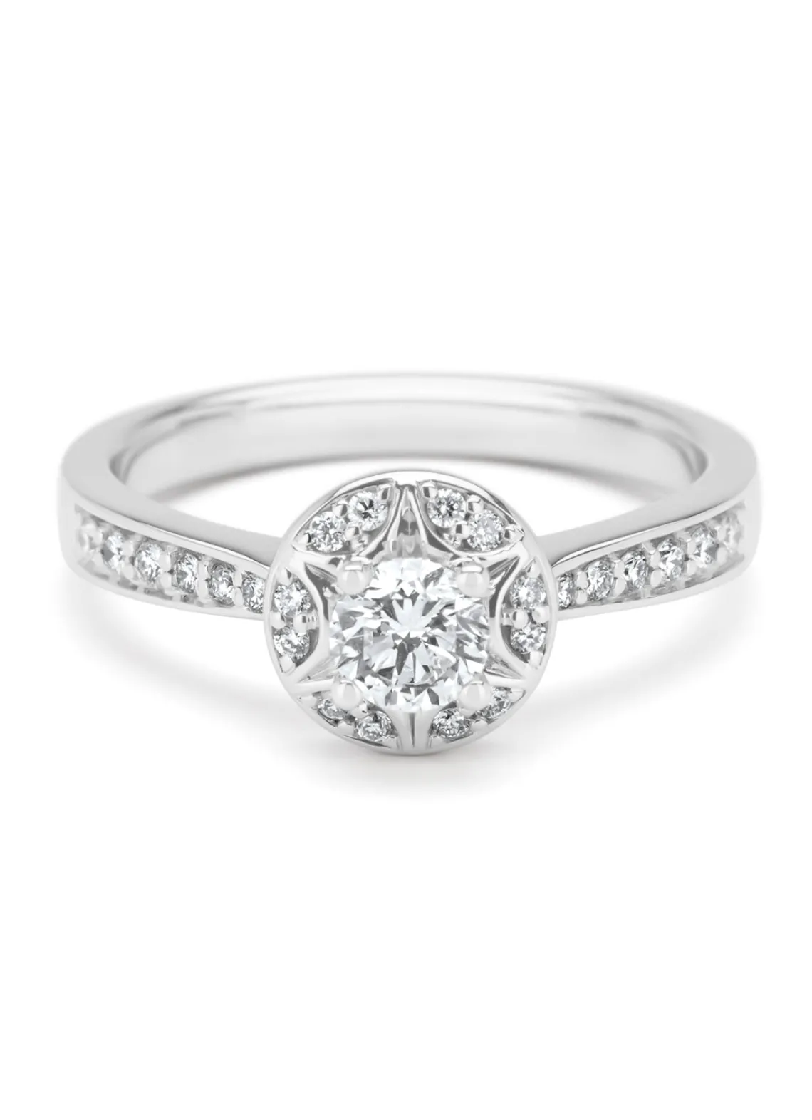 Witgouden ring, 0.57 ct diamant, Solitair