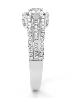 Witgouden ring, 0.61 ct diamant, Hearts & Arrows