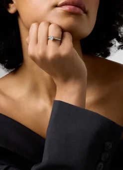 Witgouden ring, 1.25 ct diamant, Solitair