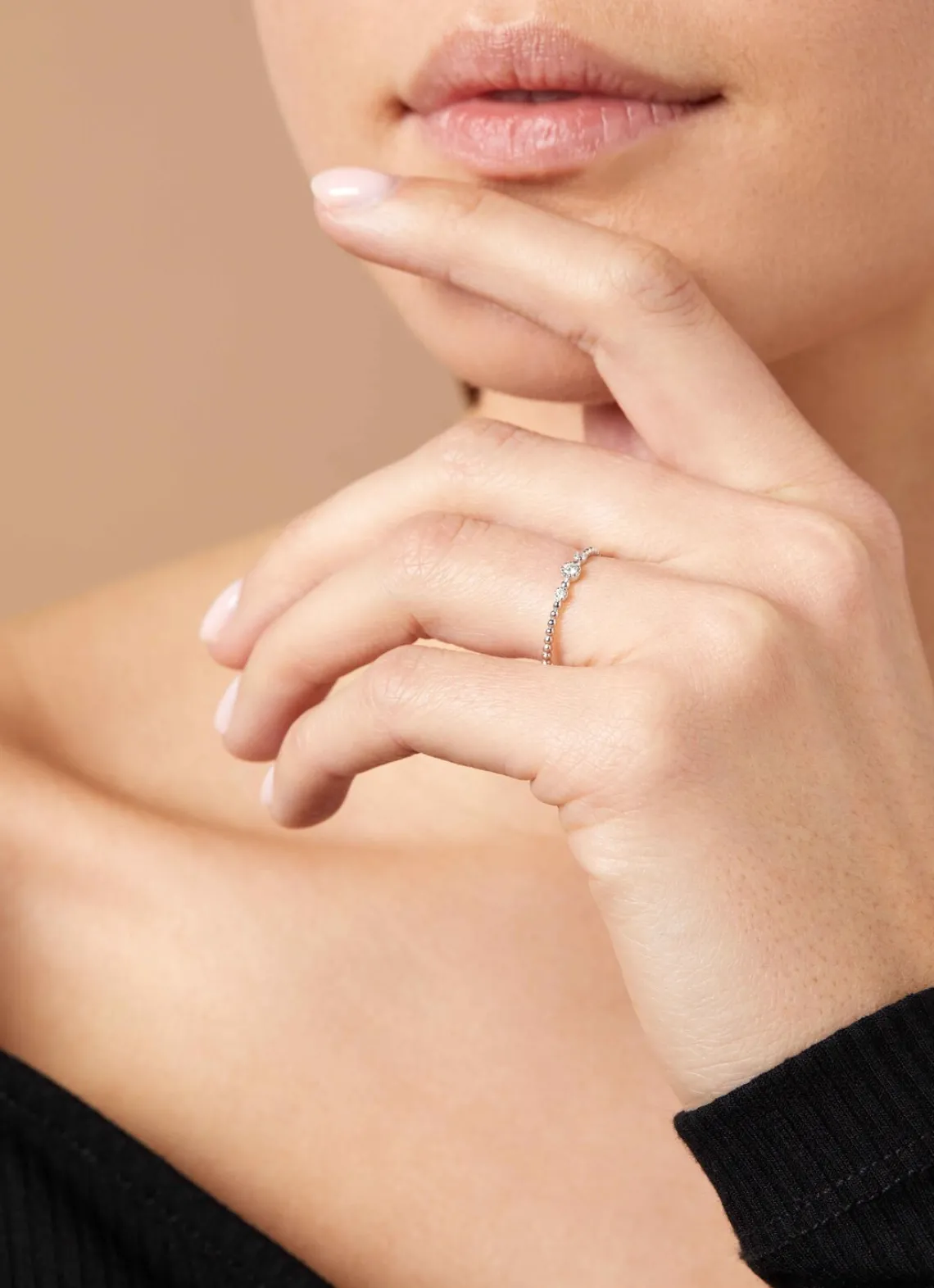 Witgouden ring, 0.07 ct diamant, Joy