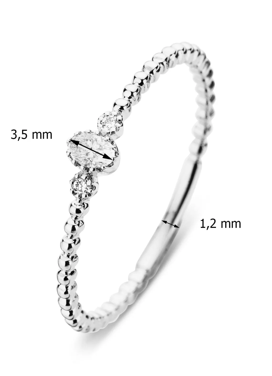 Witgouden ring, 0.09 ct diamant, Joy