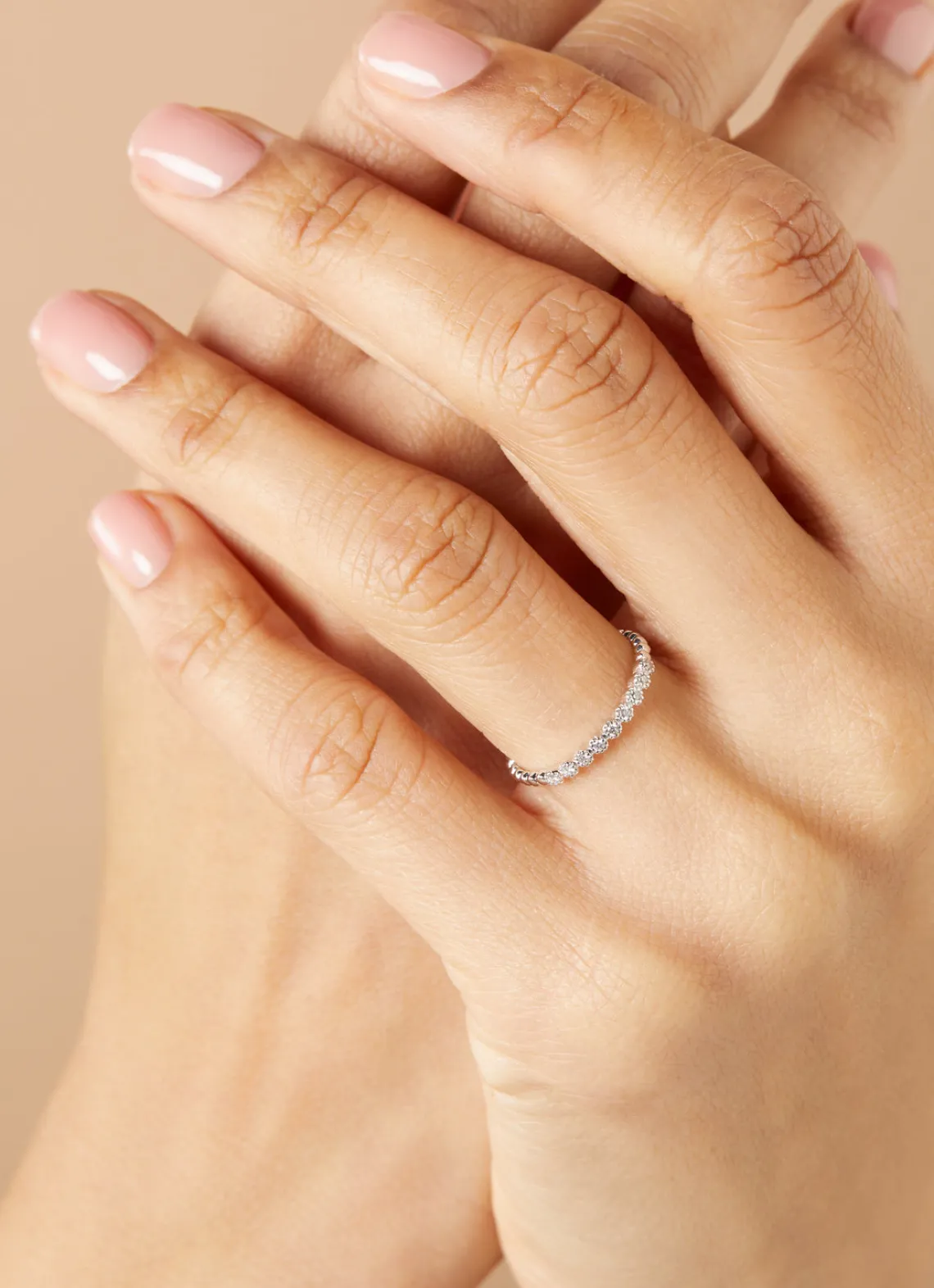 Witgouden ring, 0.09 ct diamant, Joy