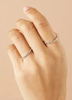 Witgouden ring, 0.05 ct diamant, Ensemble