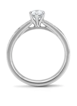 Witgouden ring, 0.72 ct diamant, Solitair