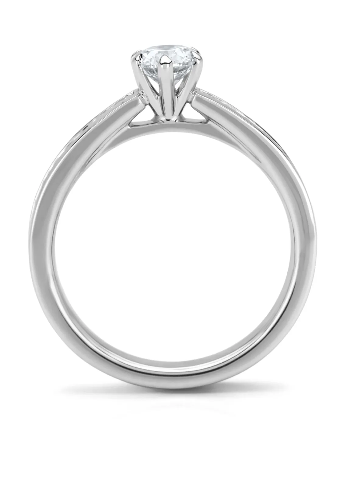 Witgouden ring, 0.72 ct diamant, Solitair