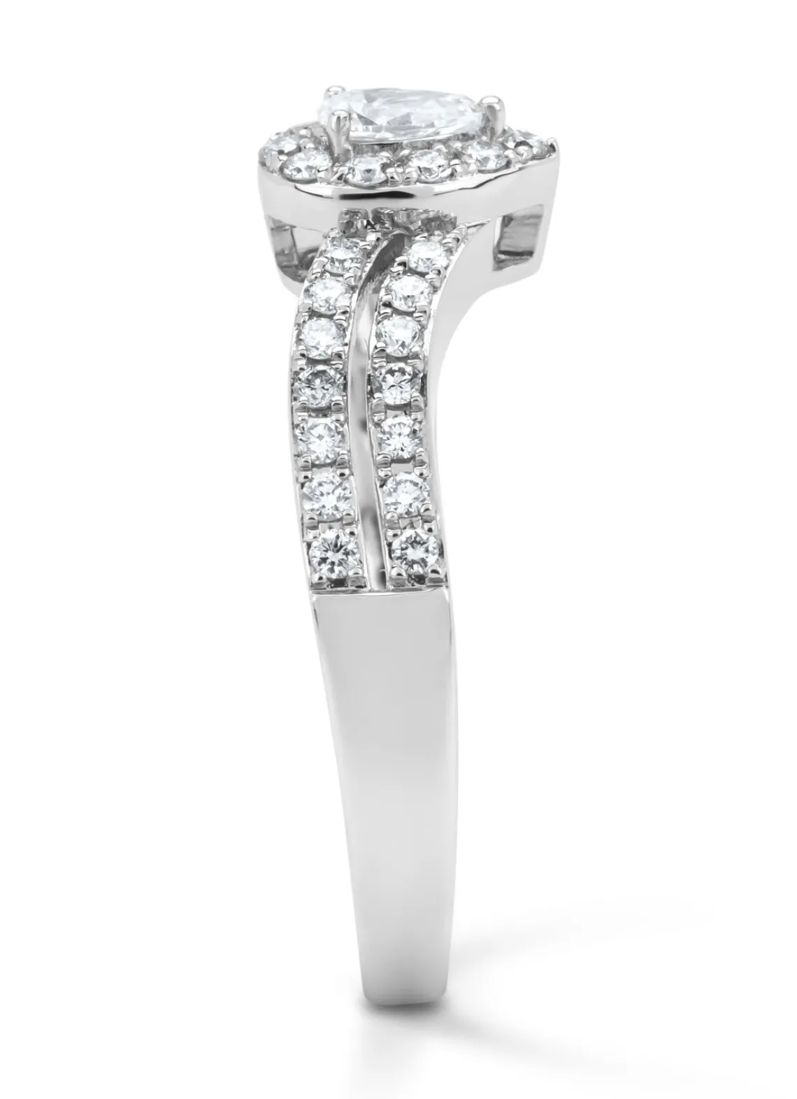 Witgouden ring, 0.38 ct diamant, Petite Romance