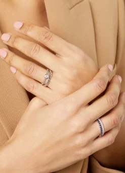 Witgouden ring, 0.06 ct diamant, Ensemble