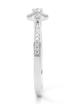 Witgouden ring, 0.24 ct diamant, Solitair