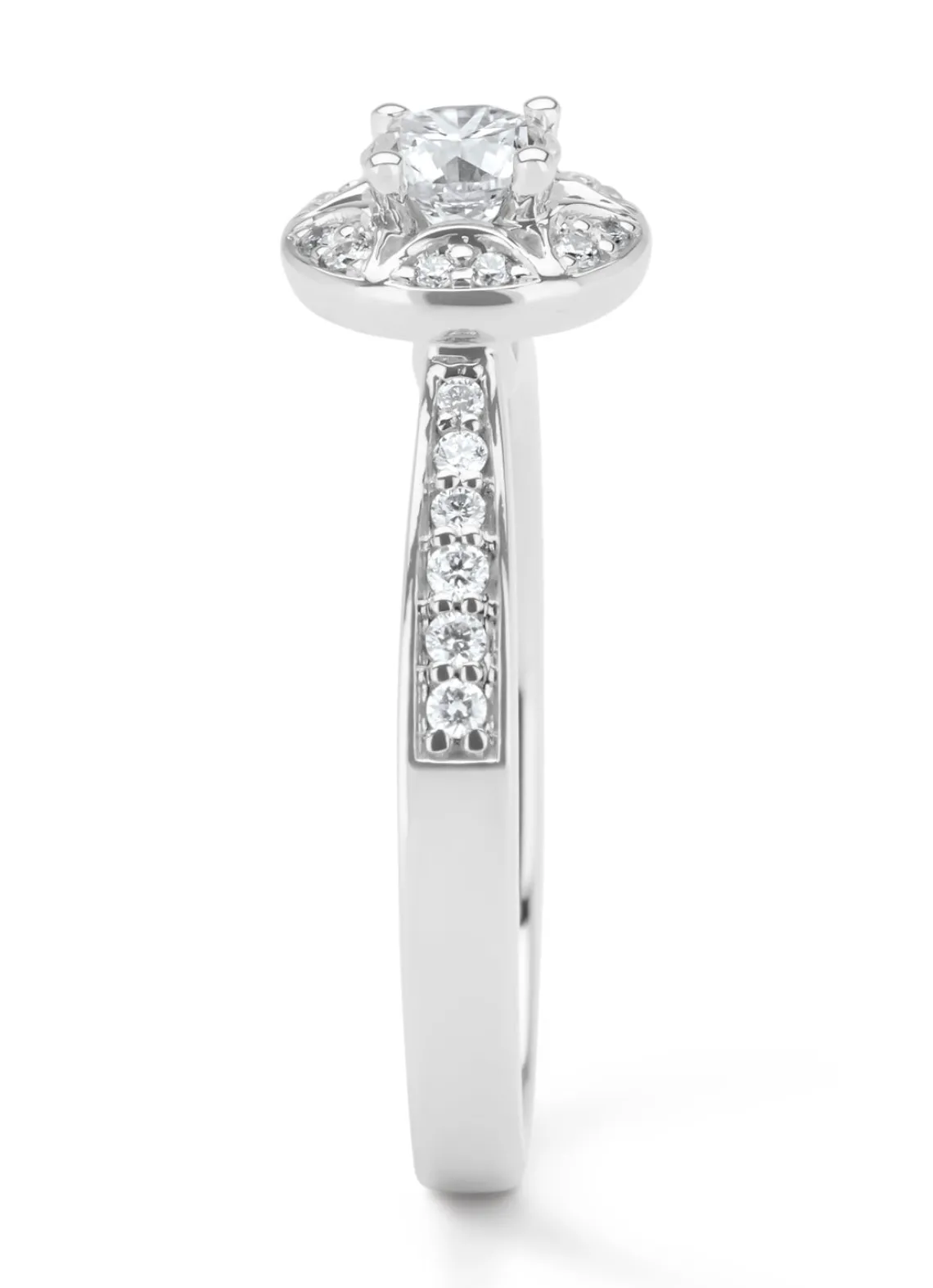 Witgouden ring, 0.57 ct diamant, Solitair