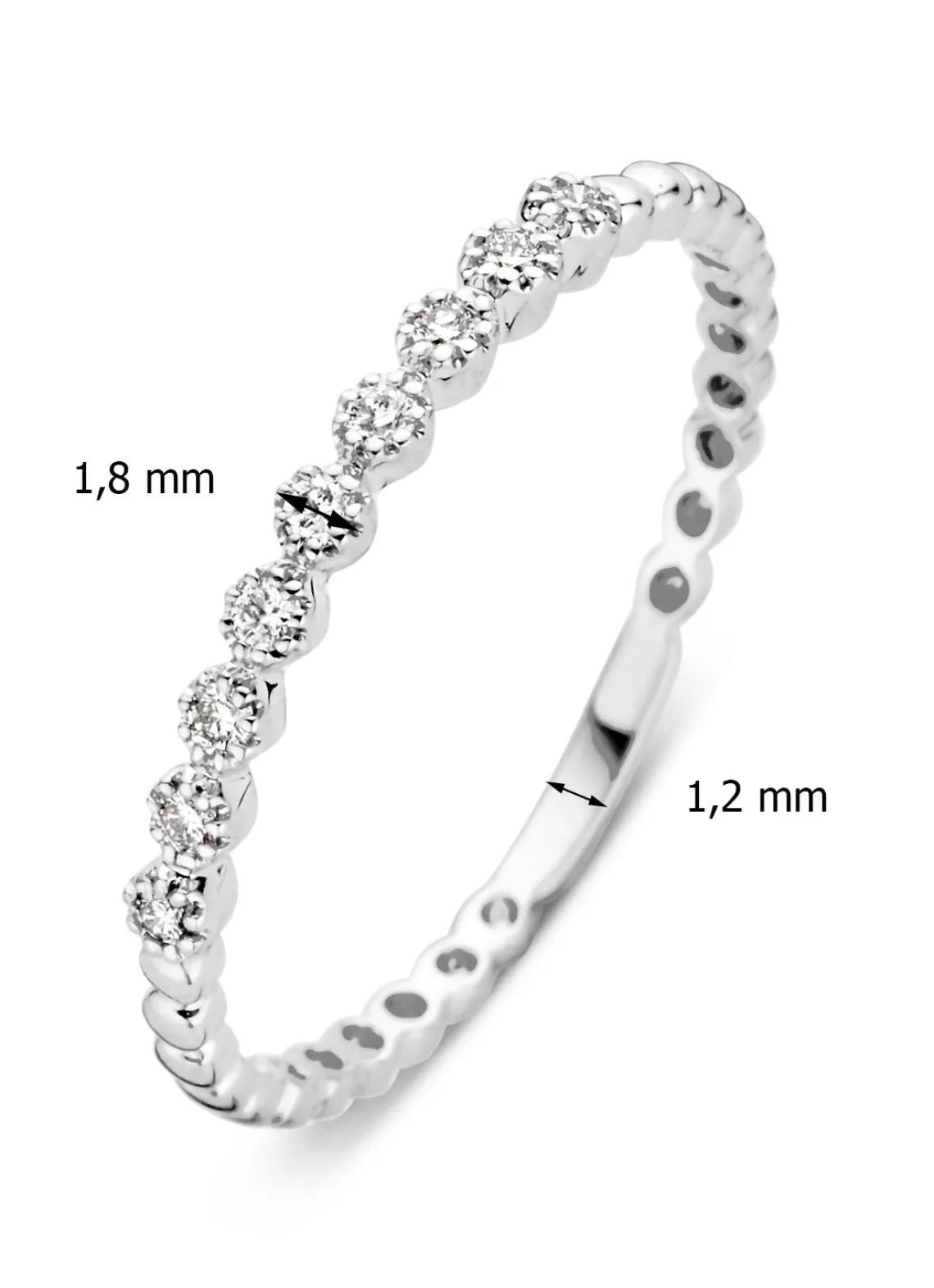 Witgouden ring, 0.09 ct diamant, Joy