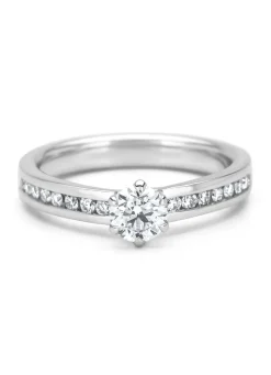 Witgouden ring, 0.72 ct diamant, Solitair