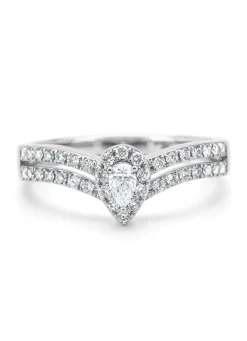 Witgouden ring, 0.38 ct diamant, Petite Romance