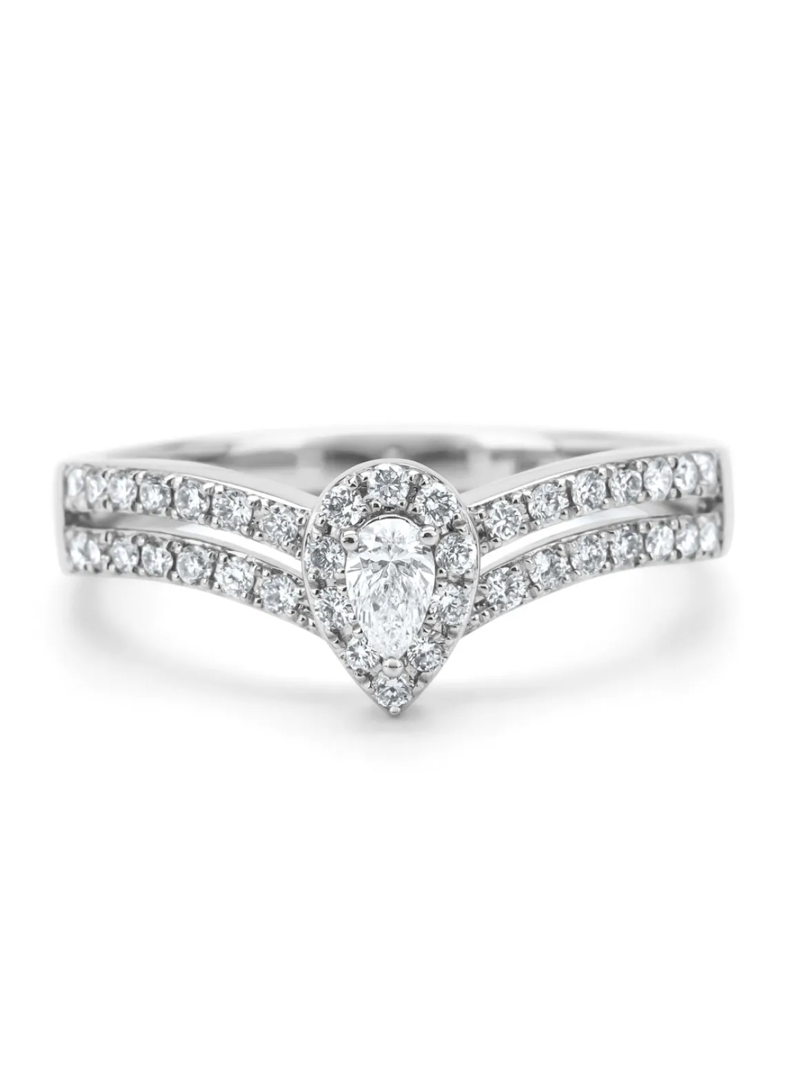 Witgouden ring, 0.38 ct diamant, Petite Romance