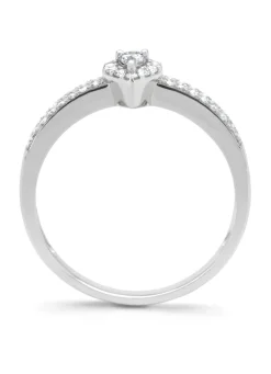 Witgouden ring, 0.25 ct diamant, Petite Romance