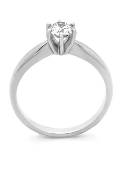 Witgouden ring, 0.50 ct diamant, Hearts & Arrows